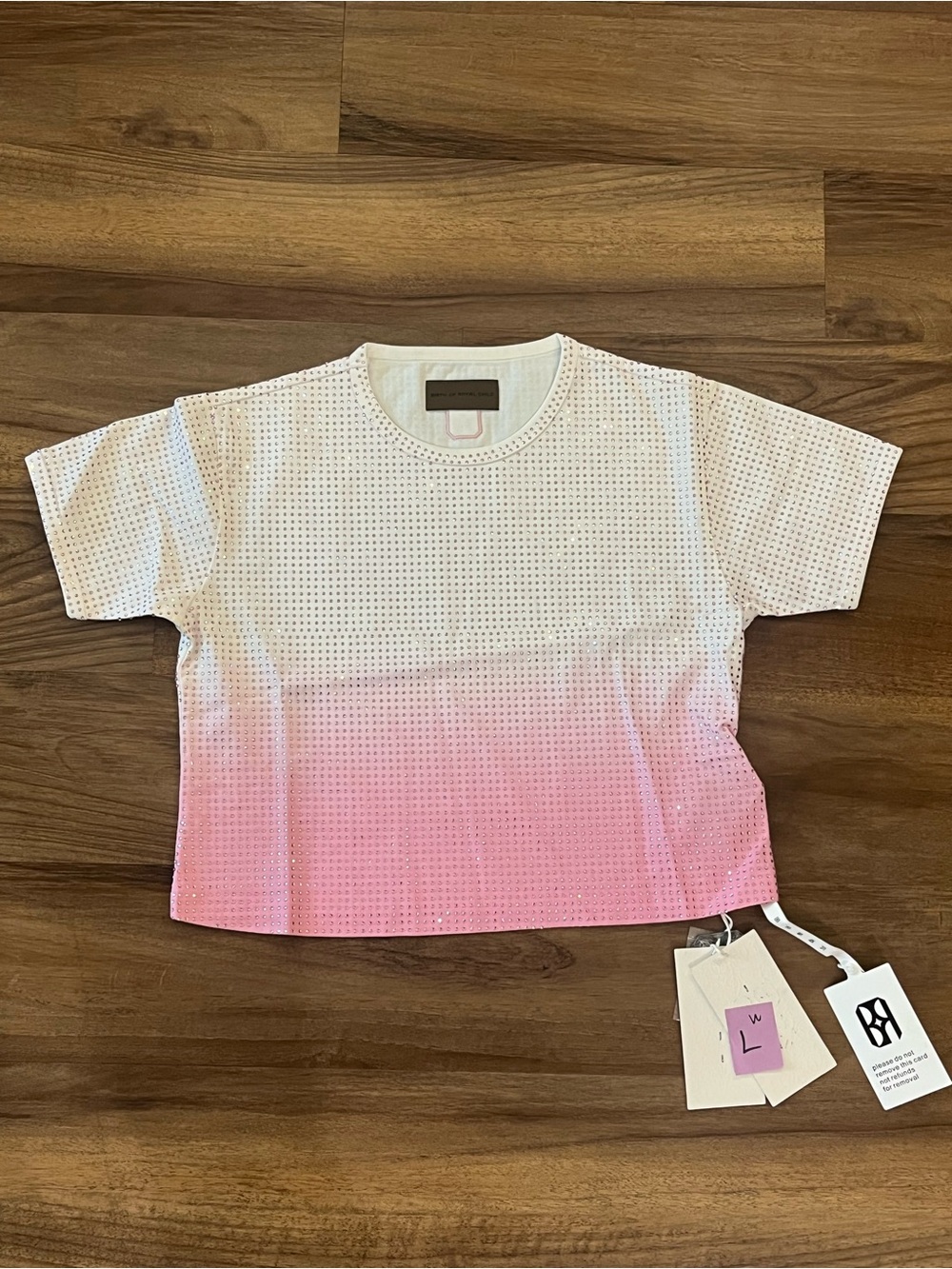 Gradient Pink Perforated Crop Top